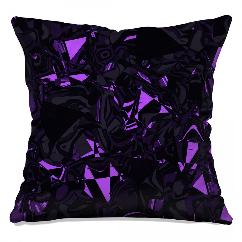 Coussins décoratifs violets abstraits à double face, 26 x 26 pouces
