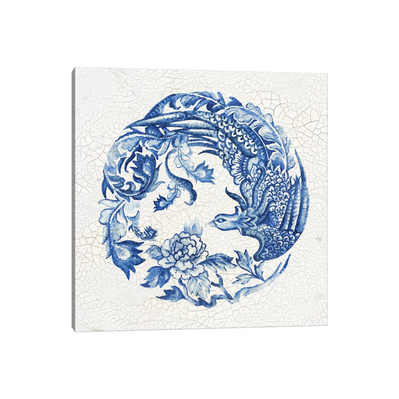 «Chinese Porcelain I» par Eva Watts - impression sur toile tendue, H 12 po x l 12 po x P 0,75 po