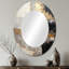 Gris gris or minimalisme Poteries I - Miroir décoratif ovale abstrait sur métal-1527150176