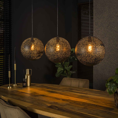3 - Light Matte Black Kitchen Island Pendant