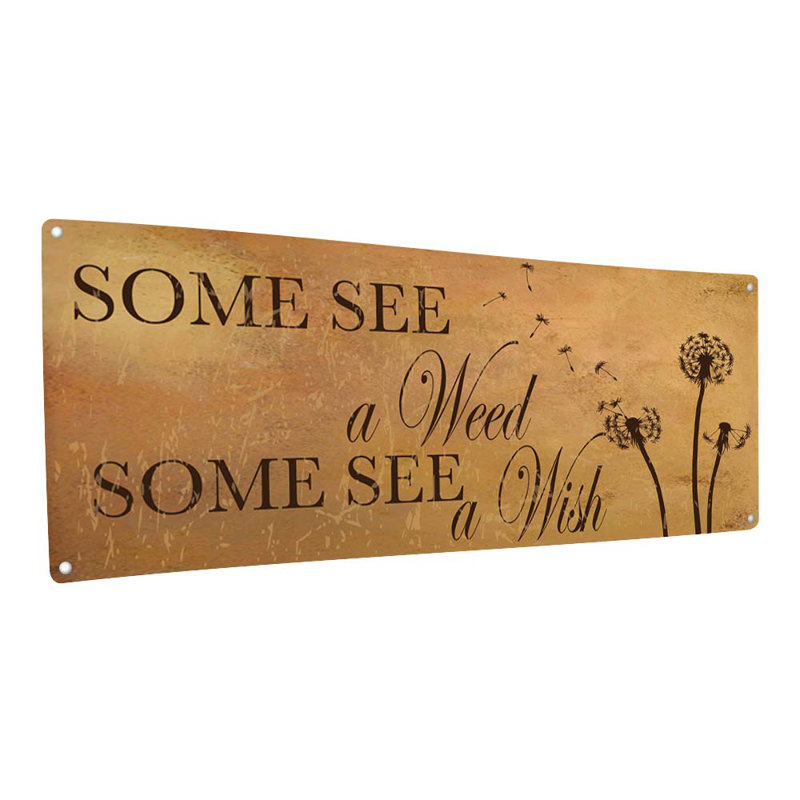 «Some See A Wish», panneau en métal, H 5,75 po x l 15,5 po x P 0,04 po