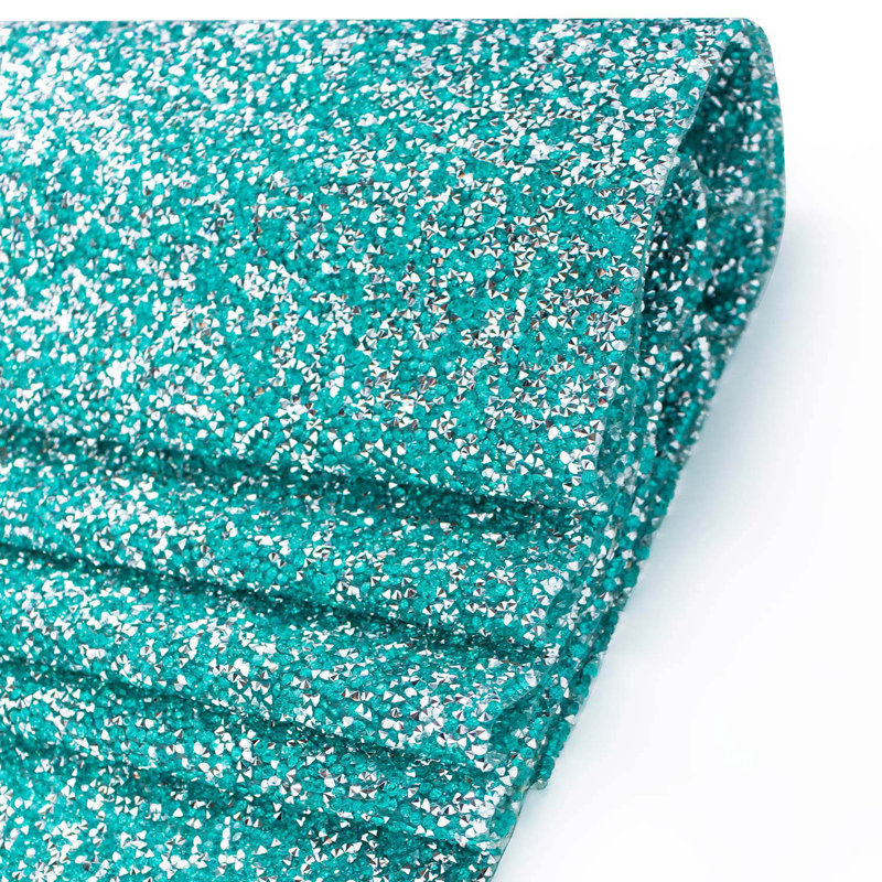 Chemin de table Sparkles Home | Strass | Revers antidérapant | Plusieurs tailles disponibles, Turquoise, 36 po x 13 po
