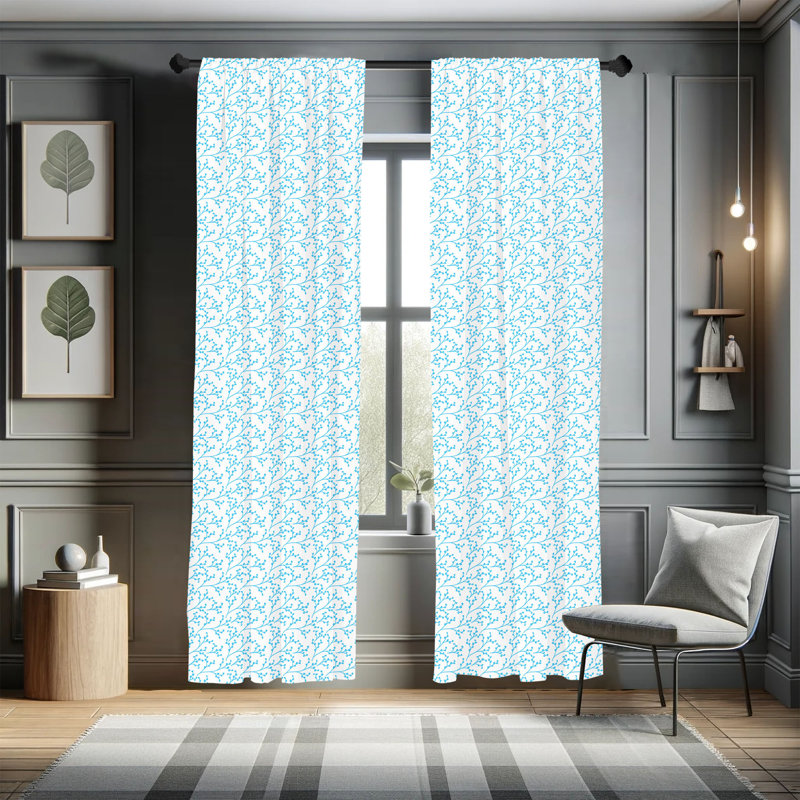 Floral Semi-Sheer Rod Pocket Sliding Panel, 28" x 84"