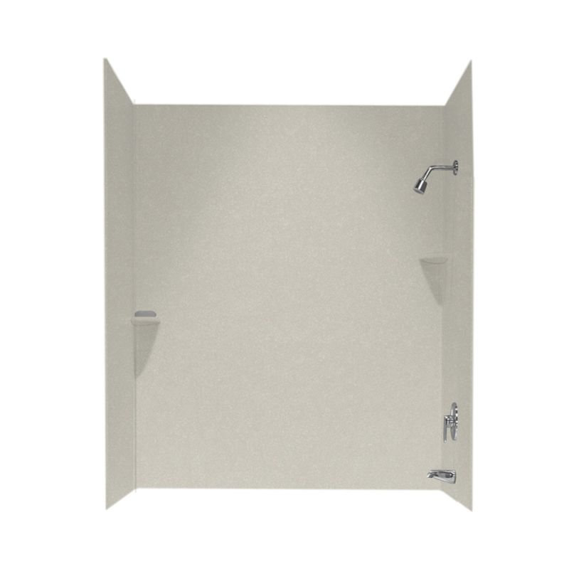 60'' W 30'' D 72'' H Alcove Solid Surface Wall, Glacier