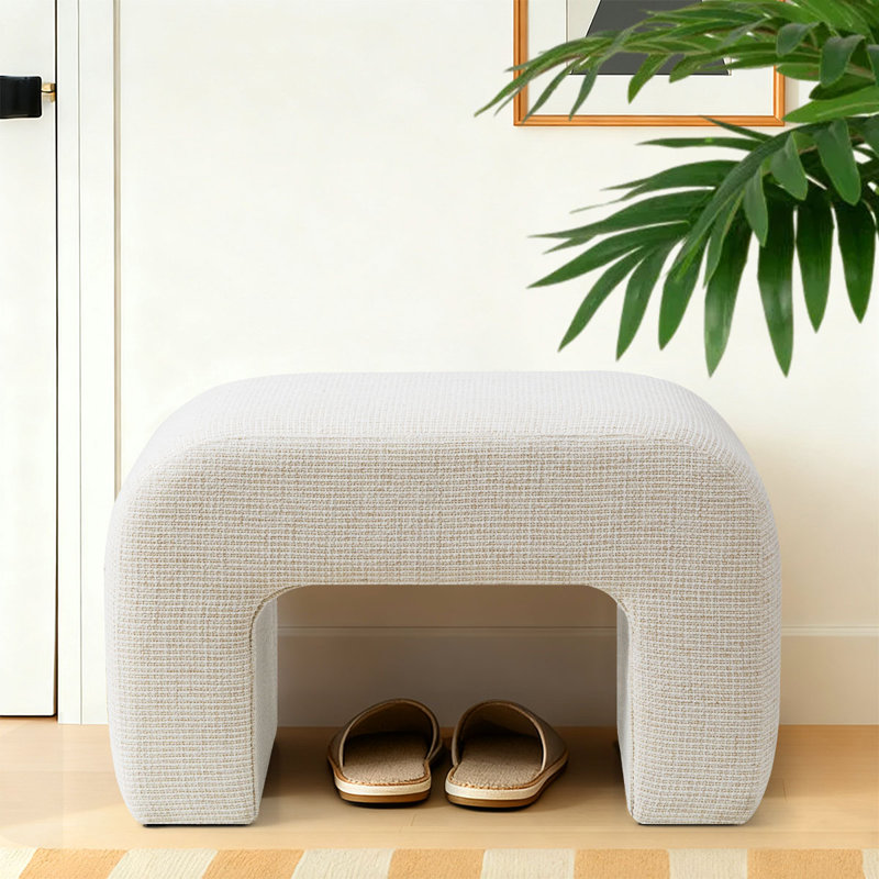 Banc 29 po entièrement rembourré avec cascade 29 po, Beige