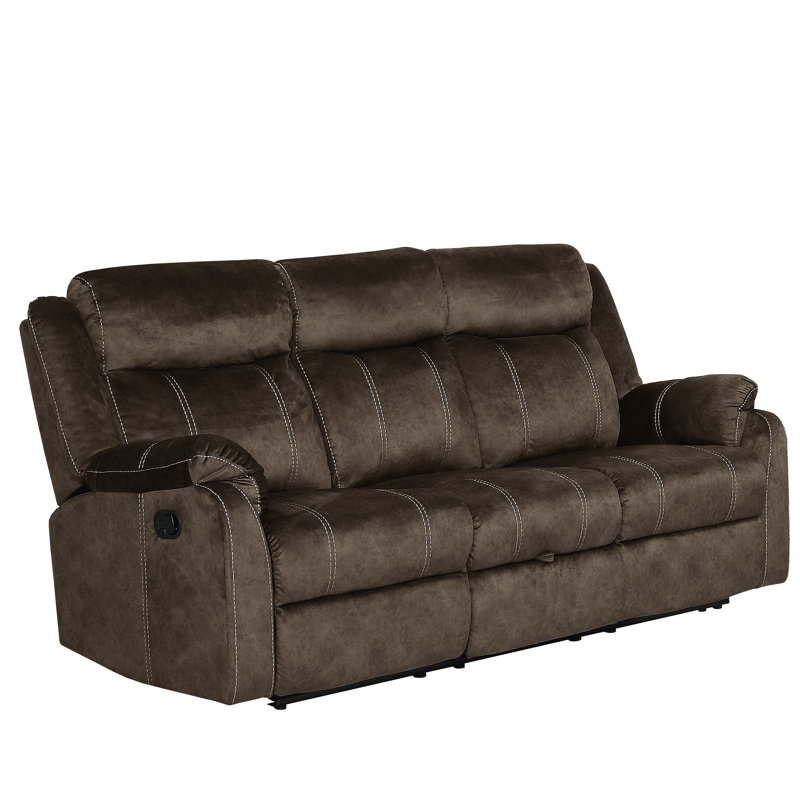 Canapé inclinable en microfibre / microsuède à accoudoirs coussinés de 8 po