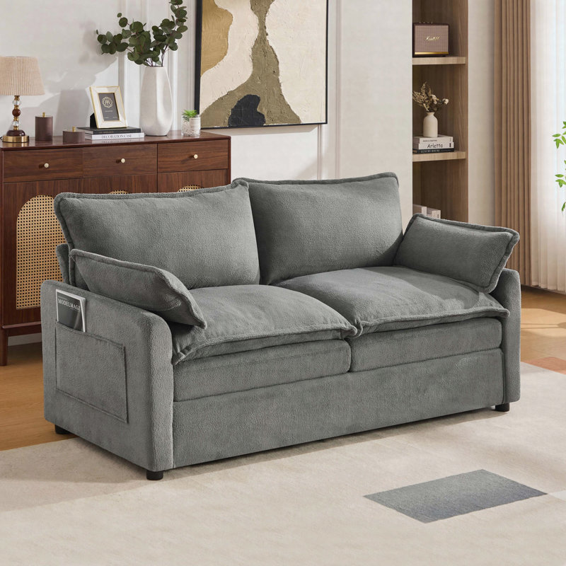 Causeuse moderne avec poches de rangement, gris, Gray