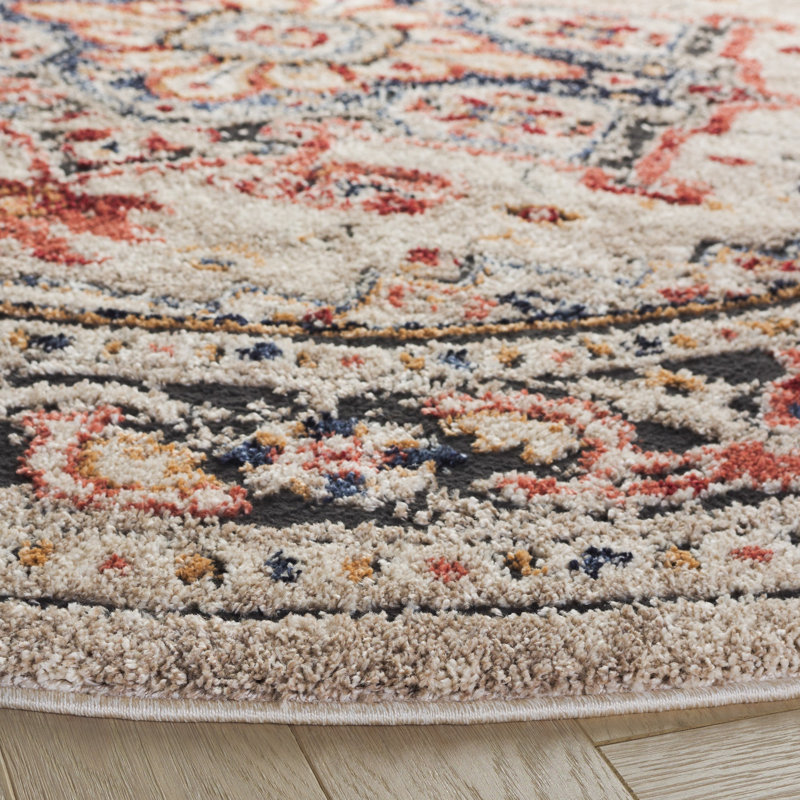 Luna Performance Oriental Rug, Round 6'7"