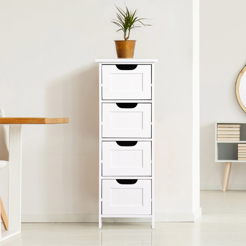 Armoire autoportante blanche avec matériaux de tiroir pour une utilisation durable - Répond à diverses exigences de rangement
