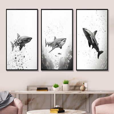 Monochrome Grey Shark Dance