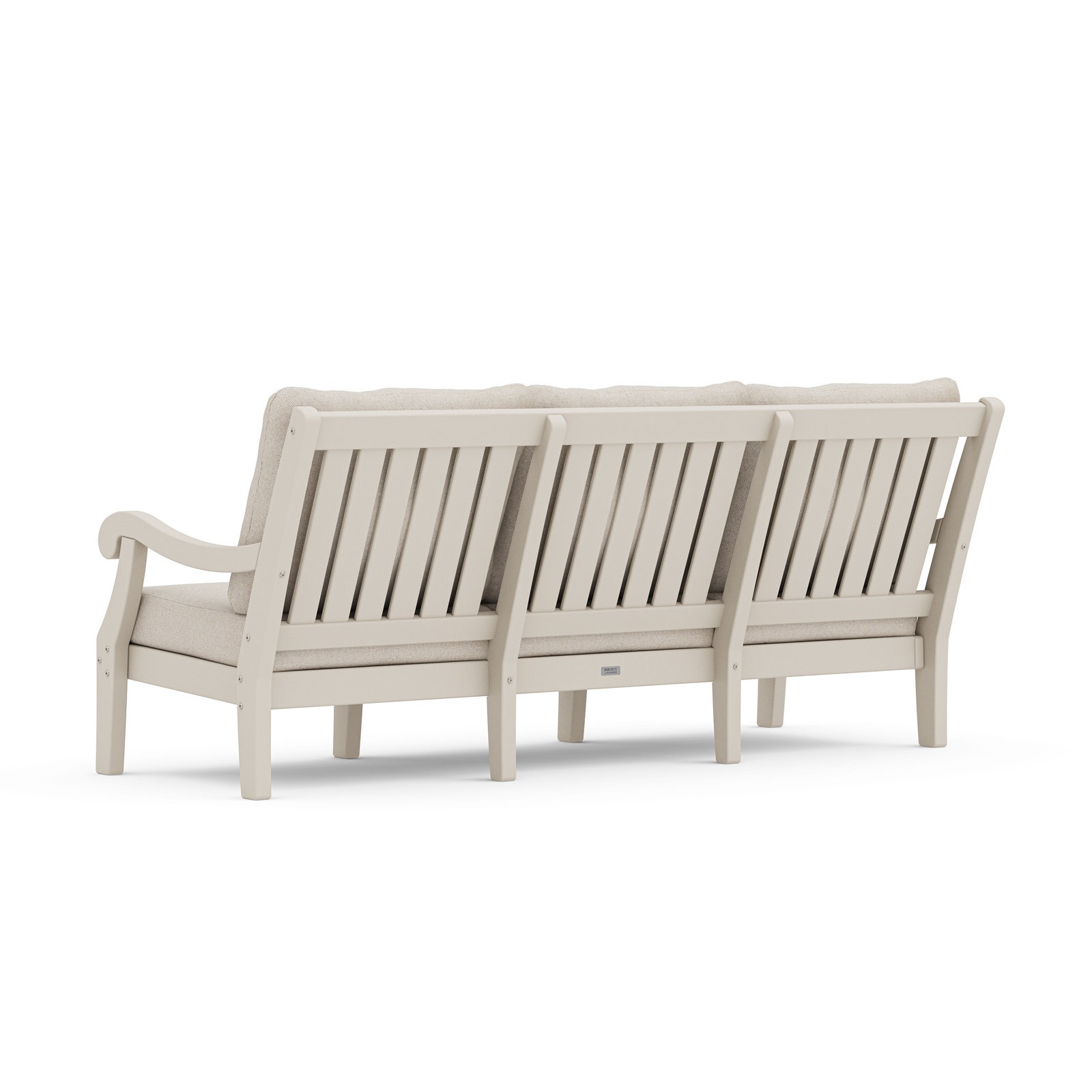POLYWOOD® Verlyn 72" Patio Sofa, Glacier Spa Cushion/Sand Frame