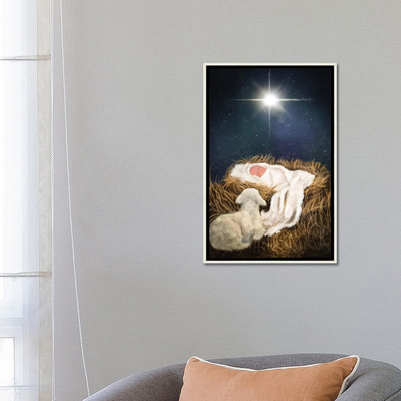 «O Come Let Us Adore him», reproduction d'art sur toile encadrée, H 26 po x l 18 po, Cadre flottant sans passe-partout