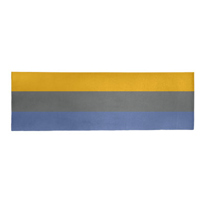 Tapis à rayures bleu/gris/jaune