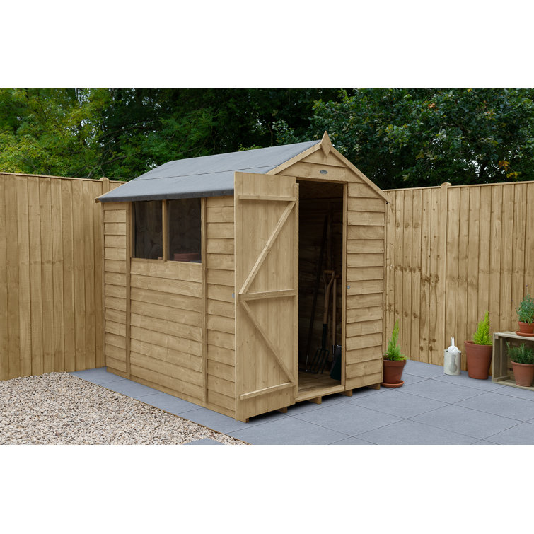 5 ft. W x 7 ft. D Wooden Overlap Apex Garden Shed with Installation Service