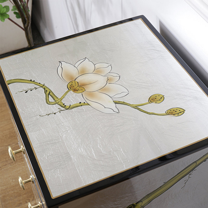 Vase shape painted drawer accent chest