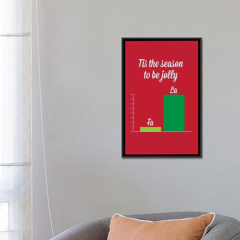 " Falalala " by Stephen Wildish, 26" H x 18" W x 1.5" D, Black Framed Canvas, No Matte