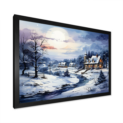 «Frost Holiday Christmas Village III - Winter Landscape», art mural