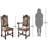 Charles II Side and Armchair Set