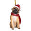 Ornement de fêtes en forme de sculpture de chien Pug