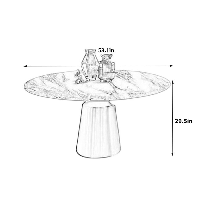 Table de salle à manger Rock Plate, H 29,5 po x L 53,1 po x l 53,1 po