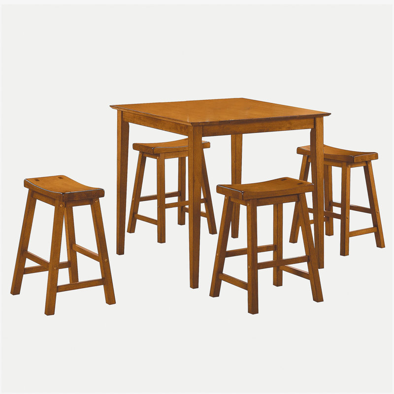 Ensemble de 2 tabourets selle de loisirs en chêne massif 18 pouces, Petit tabouret (siège d'une hauteur de 17,66 po), Chêne