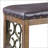 Raphaela Black Synthetic Leather Bench With Weathered Cherry Finish, Perfect For Entryways And Living Rooms
