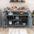 Cheyene Rolling Kitchen Island with Stainless Steel Top and Lockable Wheels-1181725073