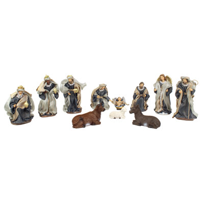 11 Piece 8" Blue Fabric Nativity