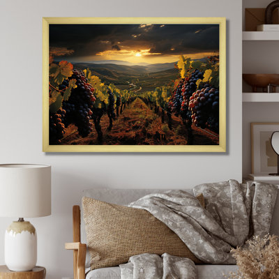 «Scenic Vineyard Vibrant Harvest» - art mural grand vignoble