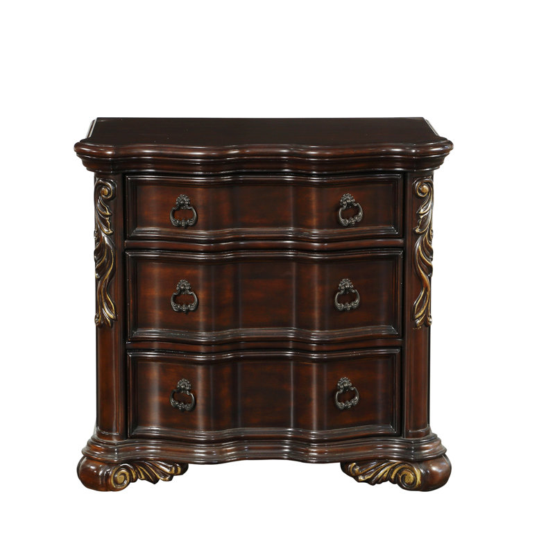 Montoya 3 - Drawer Nightstand, Brown