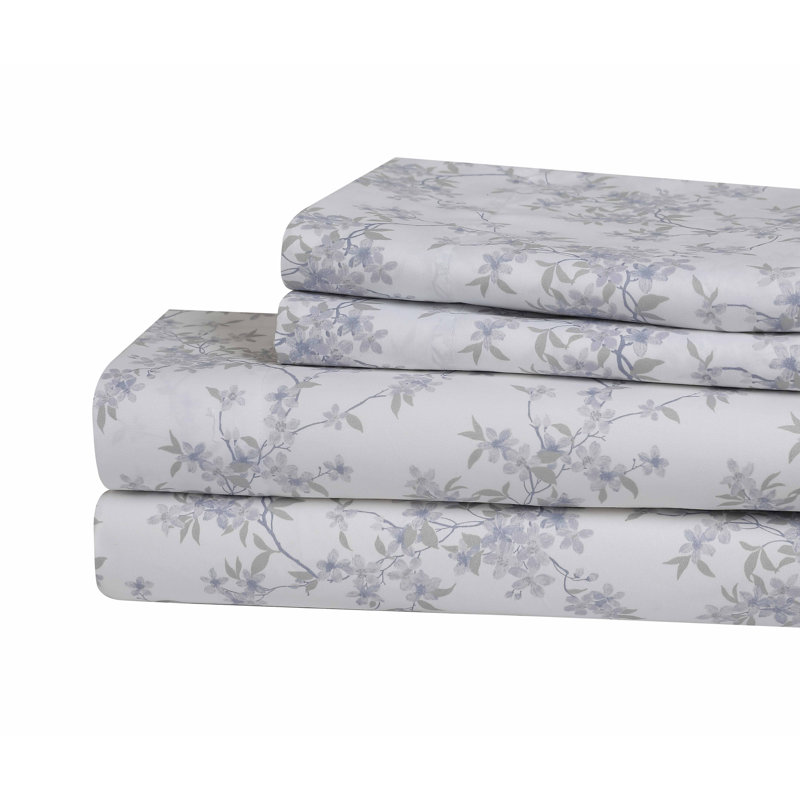 Swift Home High Quality Printed Microfibre Sheet Set, Purple Floral, King Sheet Set with 2 Pillowcases