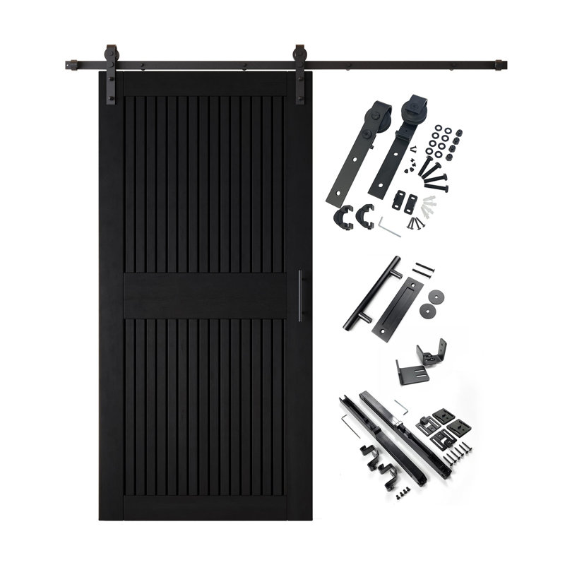 Porte de grange verticale à rayures verticales non assemblée et non assemblée 30 po x 84 po Homacer, 30 po x 84 po