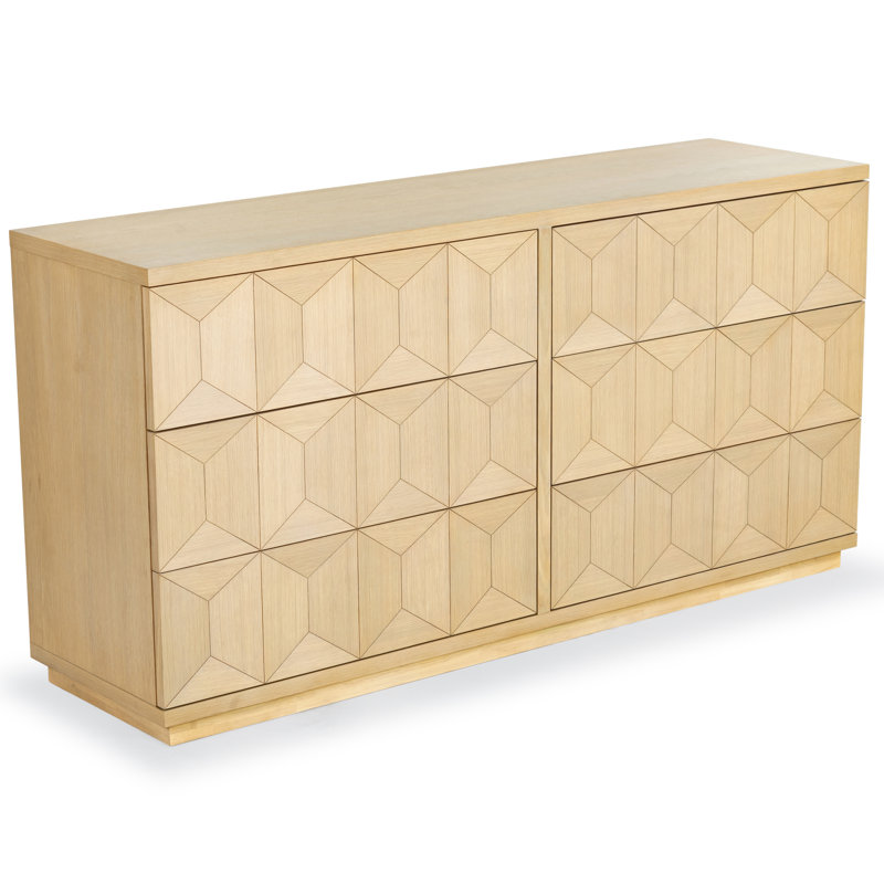 Deziree Wood 6 Drawer Dresser, Natural