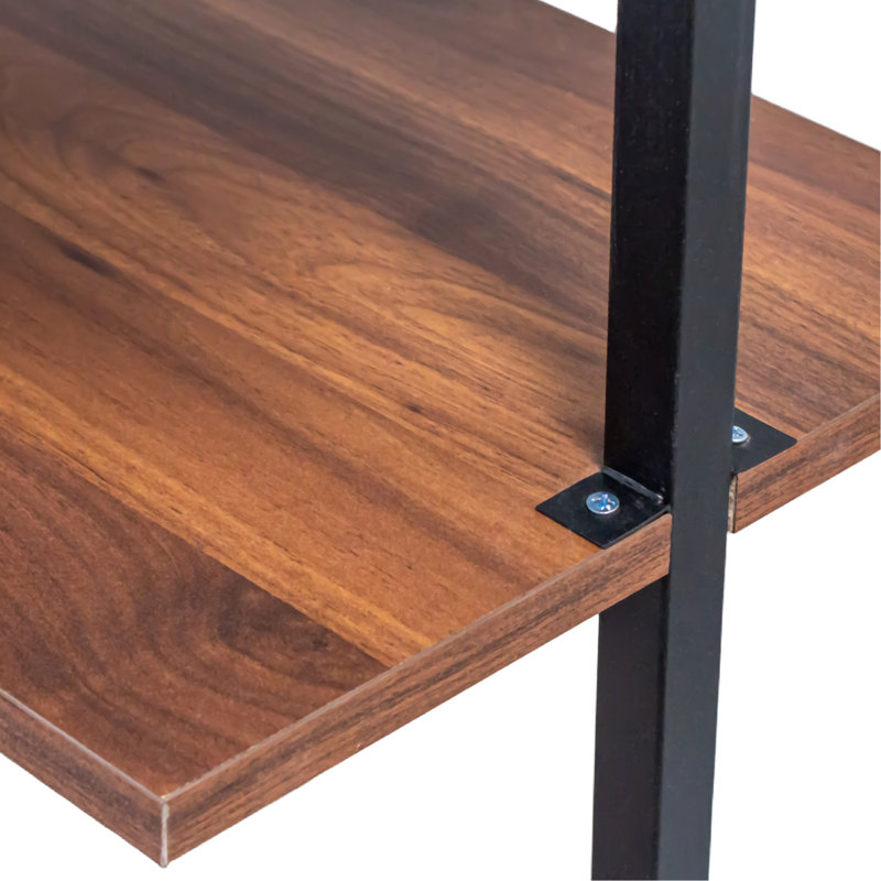 3 niveaux et 2 tablettes en bois flottantes fixées au mur en métal pour les accessoires de salle de bain