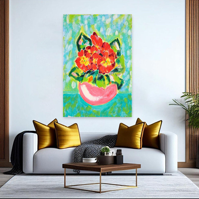 Art contemporain, art abstrait de printemps, H 60 po x l 40 po