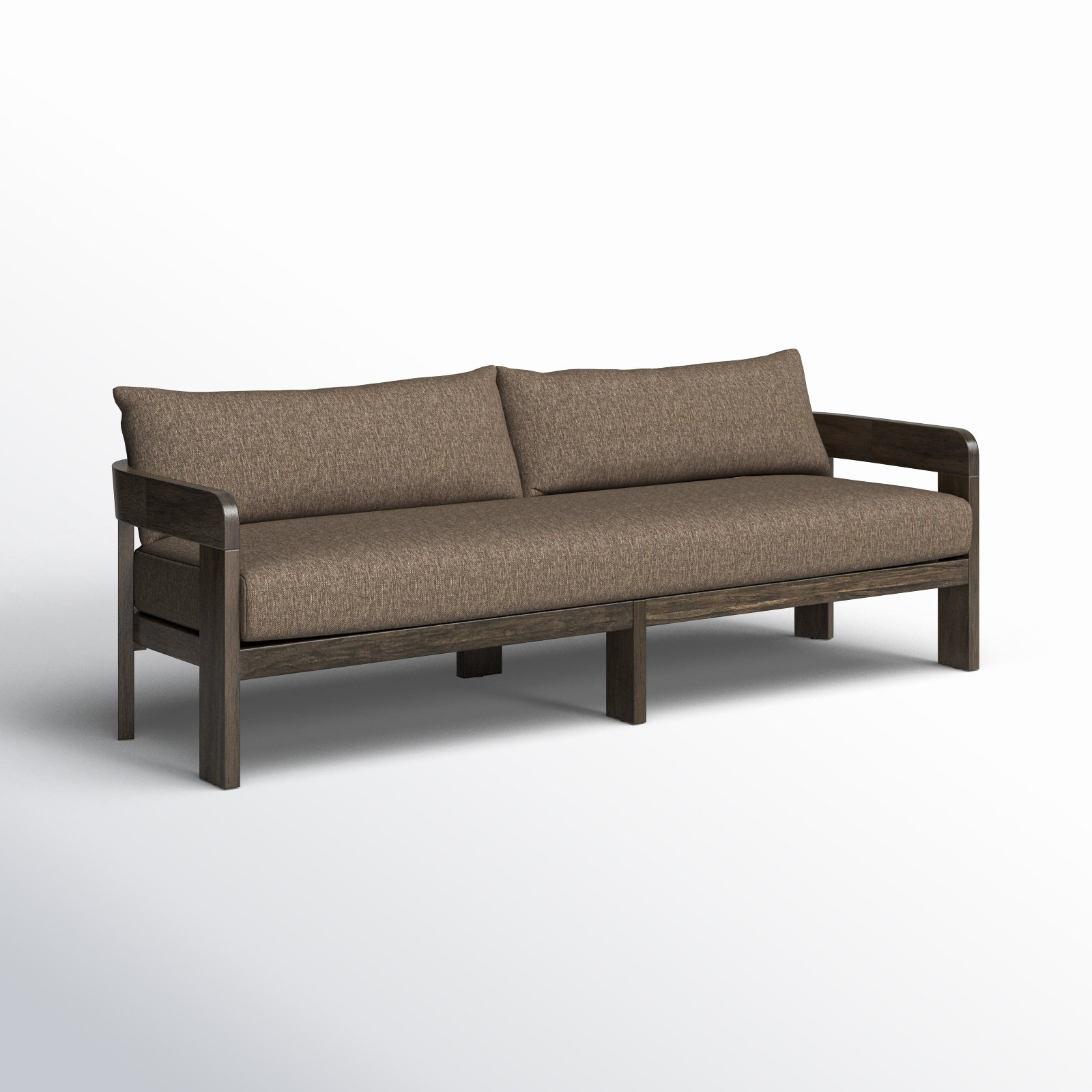 Victorine 96" Teak Outdoor Sofa, Ellor Brown