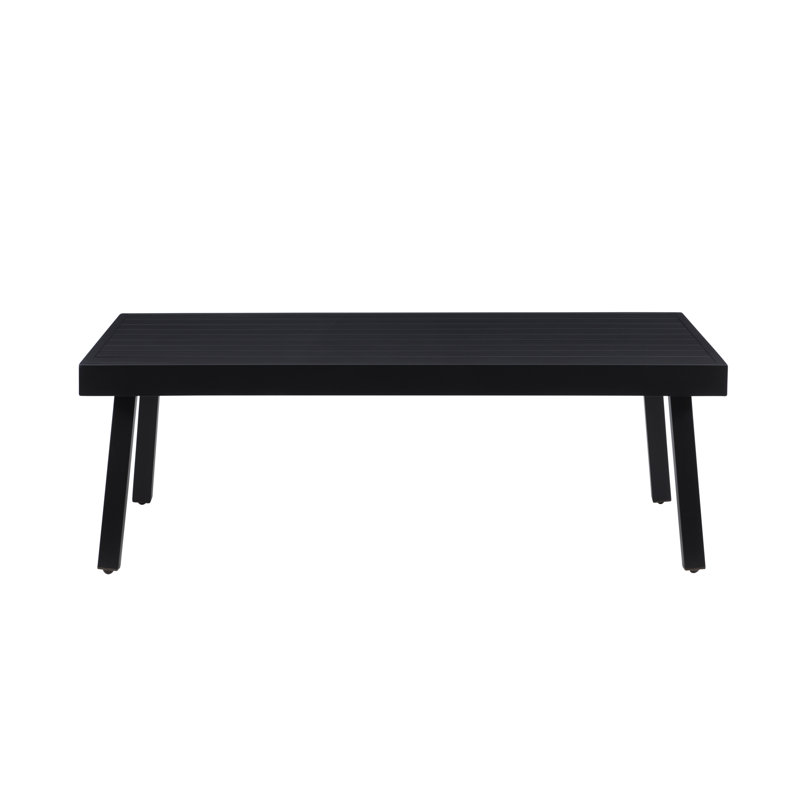 Table basse d'extérieur en aluminium Armando, Noir, noir, noir, noir