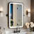 Modern Tiltable LED Metal Frame Tempered 3 Color Dimmable Anti Fog Lighted Vanity Wall Mount Mirror For Bathroom&Bedroom-667978771