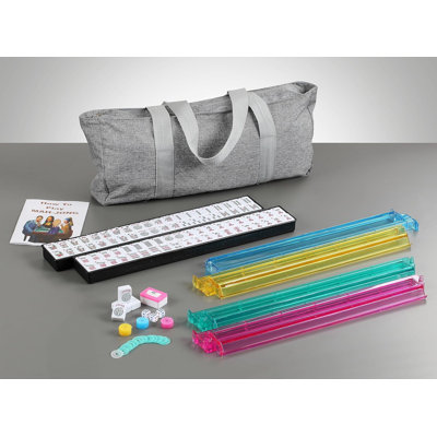 American Mahjong Set Combo Grey Bag 166 Tiles 4 All in One Colour Pushers Racks Combo Easy Carry