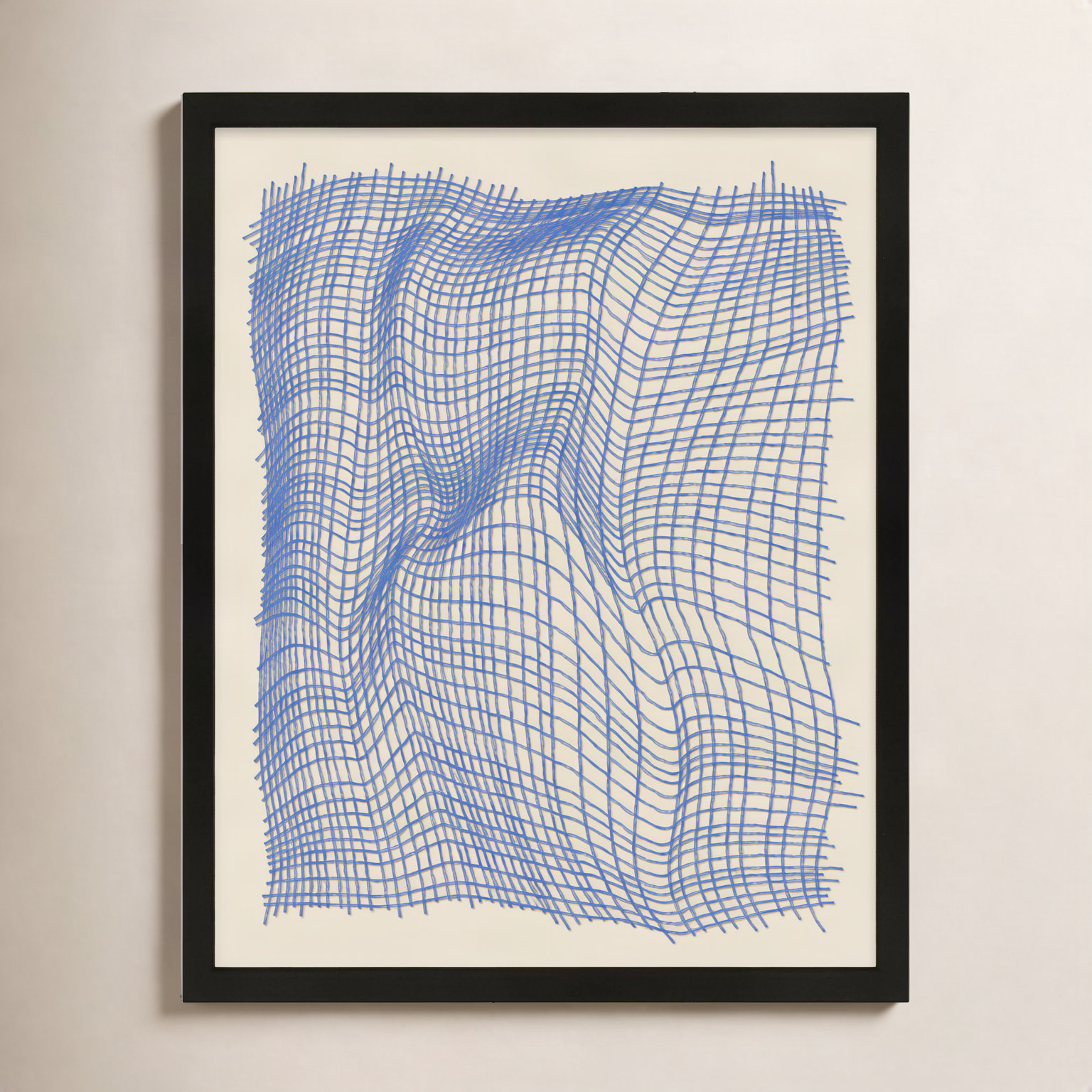 Netting 1 by Jacques Pilon, Black Single Structure Framed Paper, 30" H x 24" W x 1.25" D