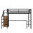 Adonia Size Metal Loft Bed With L-Shaped Desk, USB, LED, And Wardrobe, Ideal For Space-Saving And Multifunctional Living-1143045083