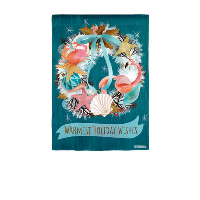Drapeau de jardin couronne de Noël côtier