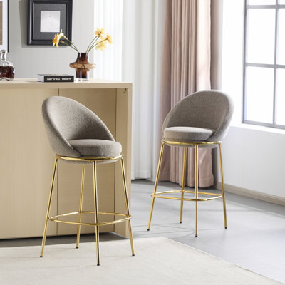 Ensemble de 2 tabourets de bar rembourrés avec pieds en métal