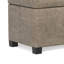 Repose-pieds de rangement rectangulaire en cuir végétalien avec dessus relevable Dover