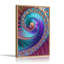 Tableau sur toile à motif fractal tourbillonnant turquoise et violet-1294486250