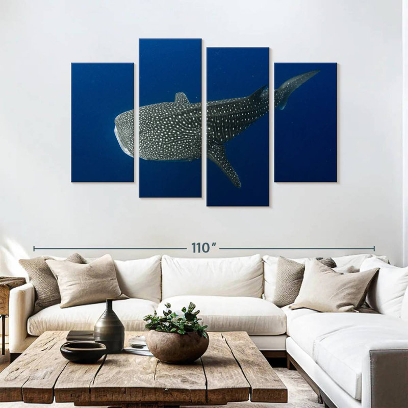Brampt Whale Shark In Deep Blue Water, 54" H x 84" W