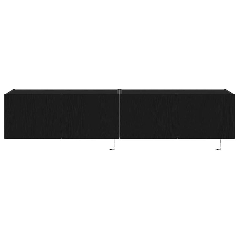 TV Wall Cabinet Engineered Wood, 31cm H x 80cm L x 35cm W, Black Oak