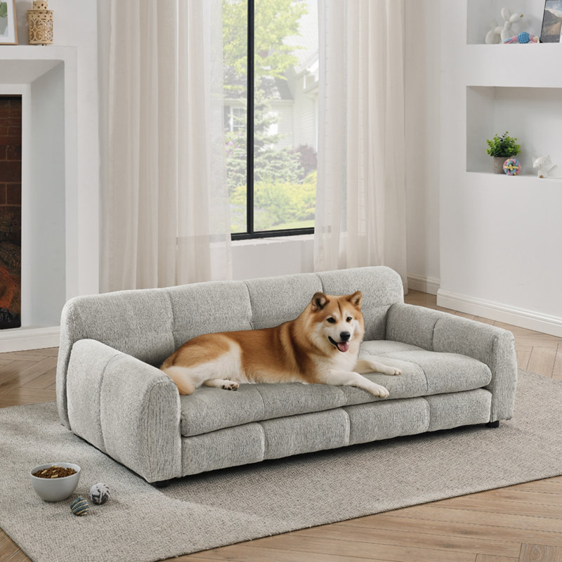Lit pour animaux avec coussin moelleux, Beige