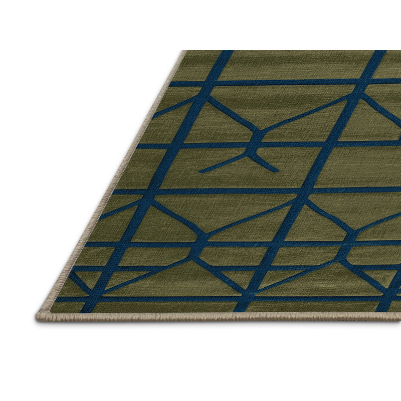 Tapis brun treillis lavable à la machine, Rectangulaire 3 pi x 5 pi