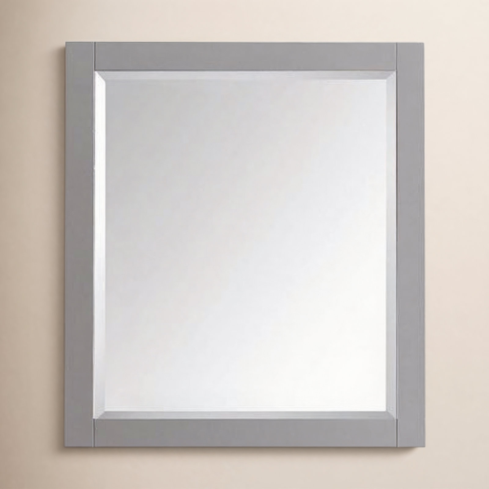Keira 28" Beveled Vanity Mirror, Gray